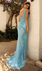 Primavera Couture - 3741 V-Neck Beaded Lace Long Gown