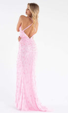 Primavera Couture - 3746 Vibrant Floral Beaded High Front Slit Gown