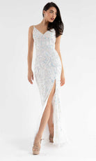 Primavera Couture - 3749 Sequin V-Neck Open Back Gown - designer prom dress at Silhouette Dresses