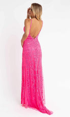 Primavera Couture - 3749 Sequin V-Neck Open Back Gown - view 5