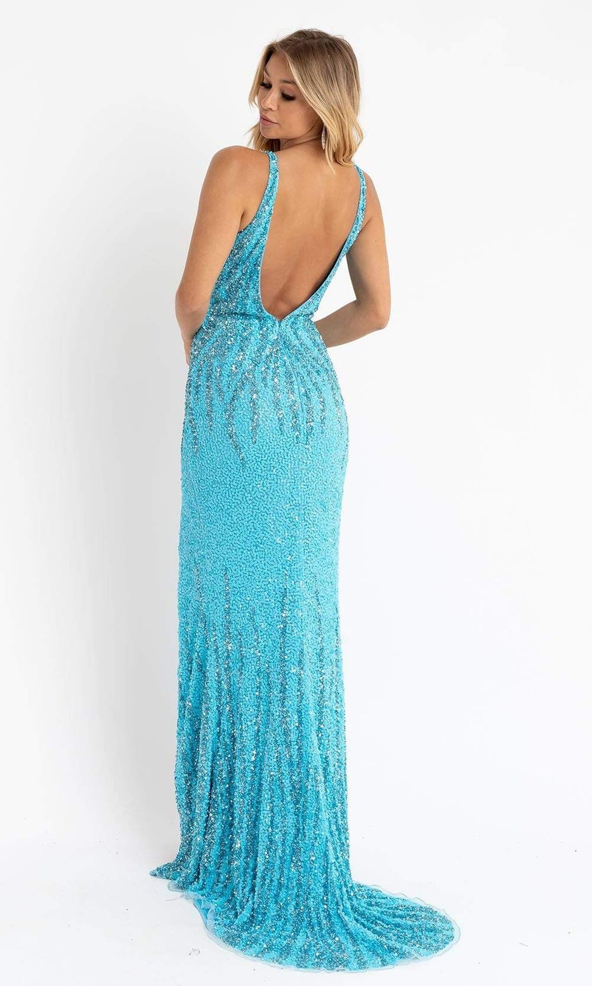 Primavera Couture - 3751 Sequin Plunging V-Neck Gown