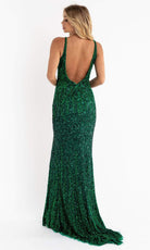 Primavera Couture - 3751 Sequin Plunging V-Neck Gown