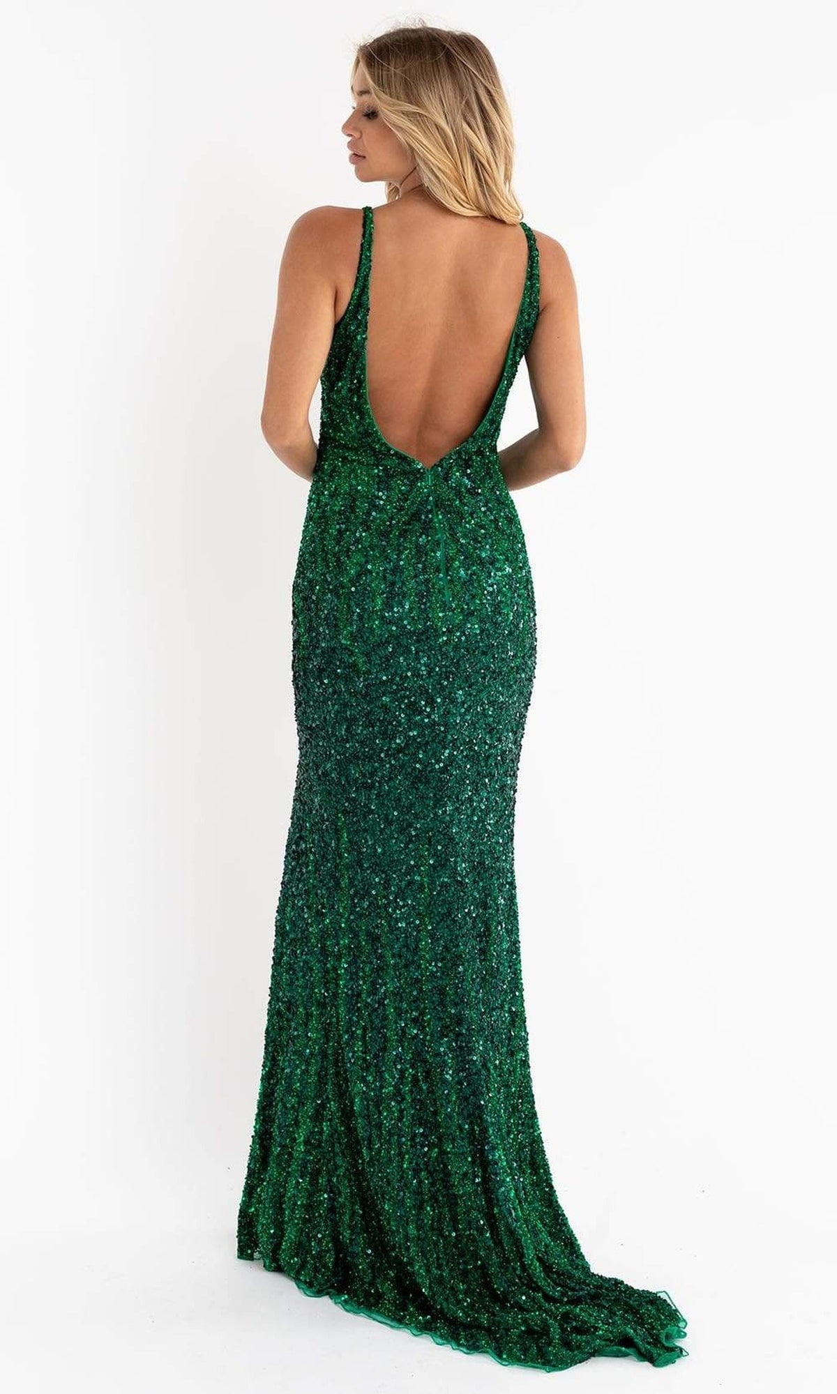 Primavera Couture - 3751 Sequin Plunging V-Neck Gown