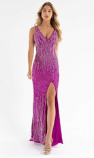 Primavera Couture - 3751 Sequin Plunging V-Neck Gown