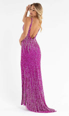 Primavera Couture - 3751 Sequin Plunging V-Neck Gown - view 8