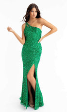 Primavera Couture - 3761 Asymmetrical Sequin Double Strap Dress