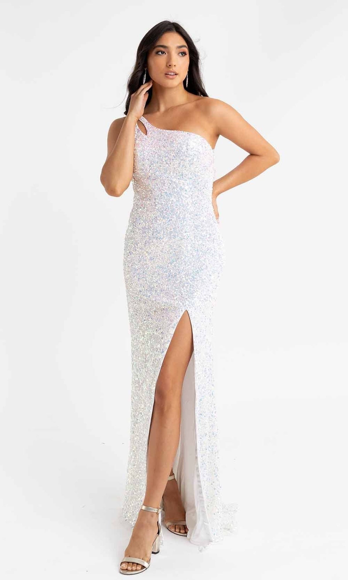 Primavera Couture - 3761 Asymmetrical Sequin Double Strap Dress