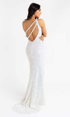 Primavera Couture - 3761 Asymmetrical Sequin Double Strap Dress