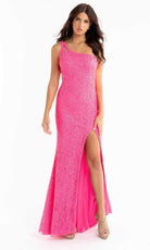 Primavera Couture - 3761 Asymmetrical Sequin Double Strap Dress