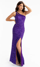 Primavera Couture - 3761 Asymmetrical Sequin Double Strap Dress