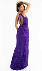 Primavera Couture - 3761 Asymmetrical Sequin Double Strap Dress