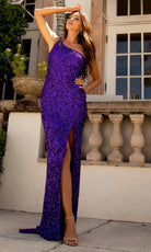 Primavera Couture - 3761 Asymmetrical Sequin Double Strap Dress