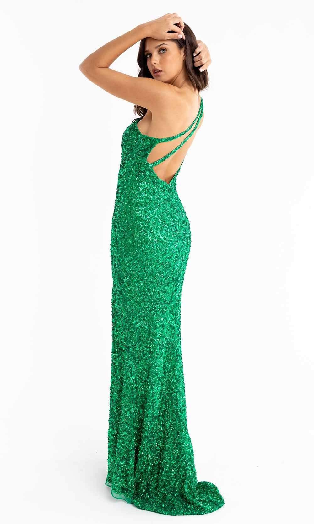 Primavera Couture - 3761 Asymmetrical Sequin Double Strap Dress - view 8