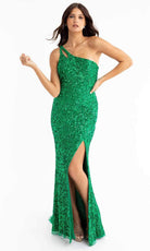 Primavera Couture - 3761 Asymmetrical Sequin Double Strap Dress - view 10