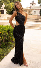 Primavera Couture - 3766 Asymmetrical One Sleeve Gown