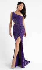 Primavera Couture - 3766 Asymmetrical One Sleeve Gown