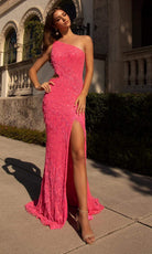 Primavera Couture - 3766 Asymmetrical One Sleeve Gown - view 4