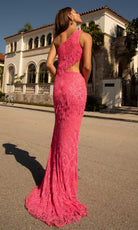 Primavera Couture - 3766 Asymmetrical One Sleeve Gown - view 5