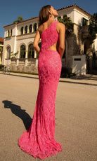 Primavera Couture - 3766 Asymmetrical One Sleeve Gown - view 7