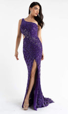 Primavera Couture - 3766 Asymmetrical One Sleeve Gown - view 13
