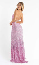 Primavera Couture - 3769 Fully Sequined Spaghetti Strap Lace Up Back Style Prom Dress - view 15