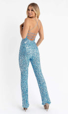 Primavera Couture - 3774 Sequin Scoop Neckline Jumpsuit