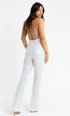 Primavera Couture - 3774 Sequin Scoop Neckline Jumpsuit