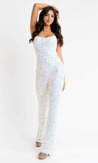 Primavera Couture - 3774 Sequin Scoop Neckline Jumpsuit - view 4