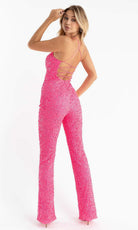 Primavera Couture - 3774 Sequin Scoop Neckline Jumpsuit - view 13