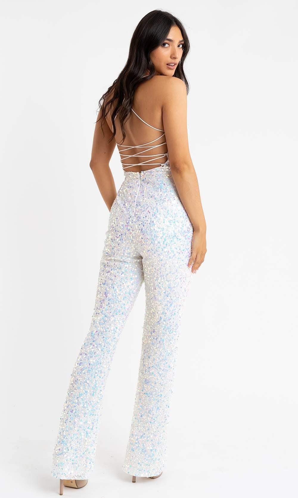 Primavera Couture - 3774 Sequin Scoop Neckline Jumpsuit - view 5