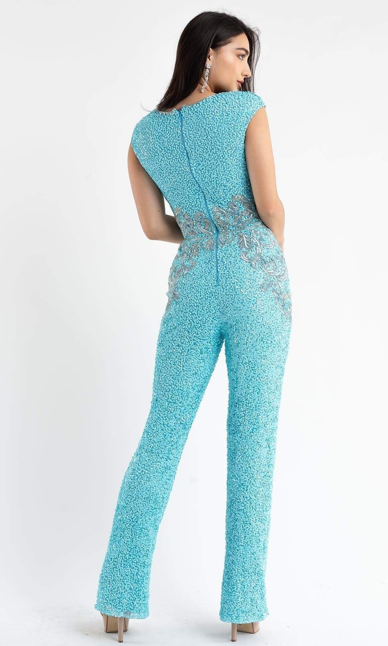 Primavera Couture - 3775 Cap Sleeve Sequin Jumpsuit