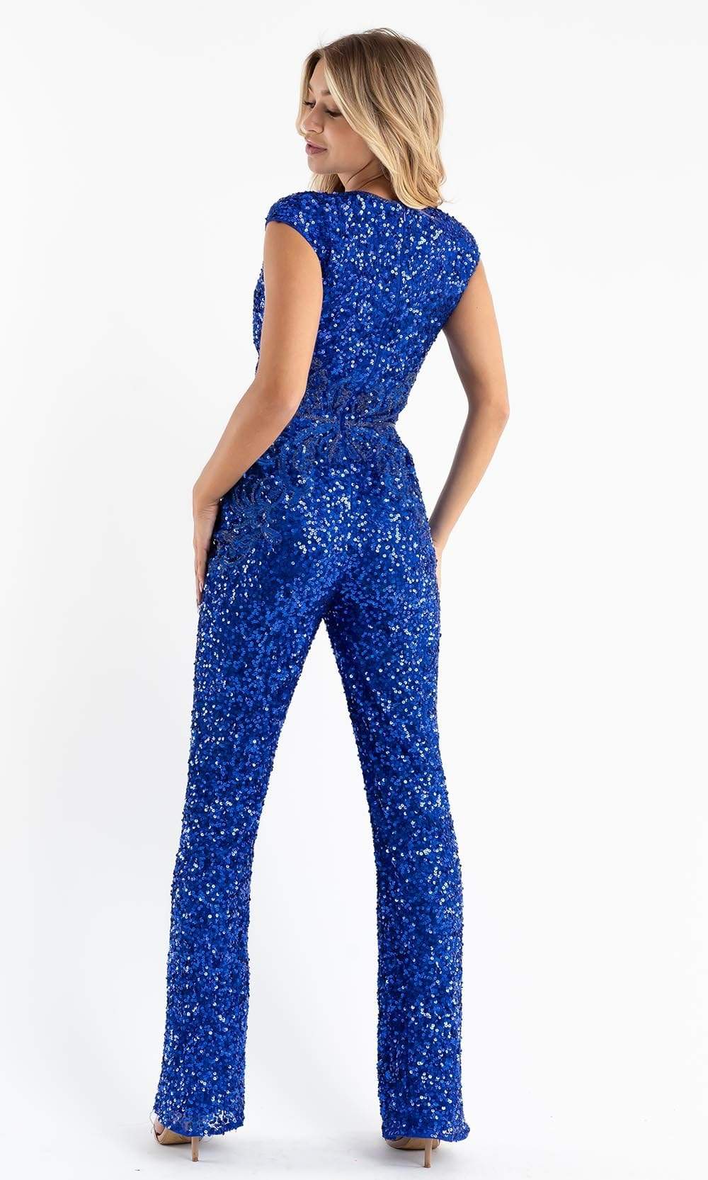 Primavera Couture - 3775 Cap Sleeve Sequin Jumpsuit - view 9