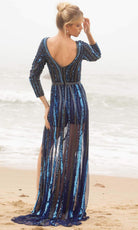 Primavera Couture - 3777 V-Neck Long Sleeve Romper