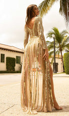 Primavera Couture - 3777 V-Neck Long Sleeve Romper