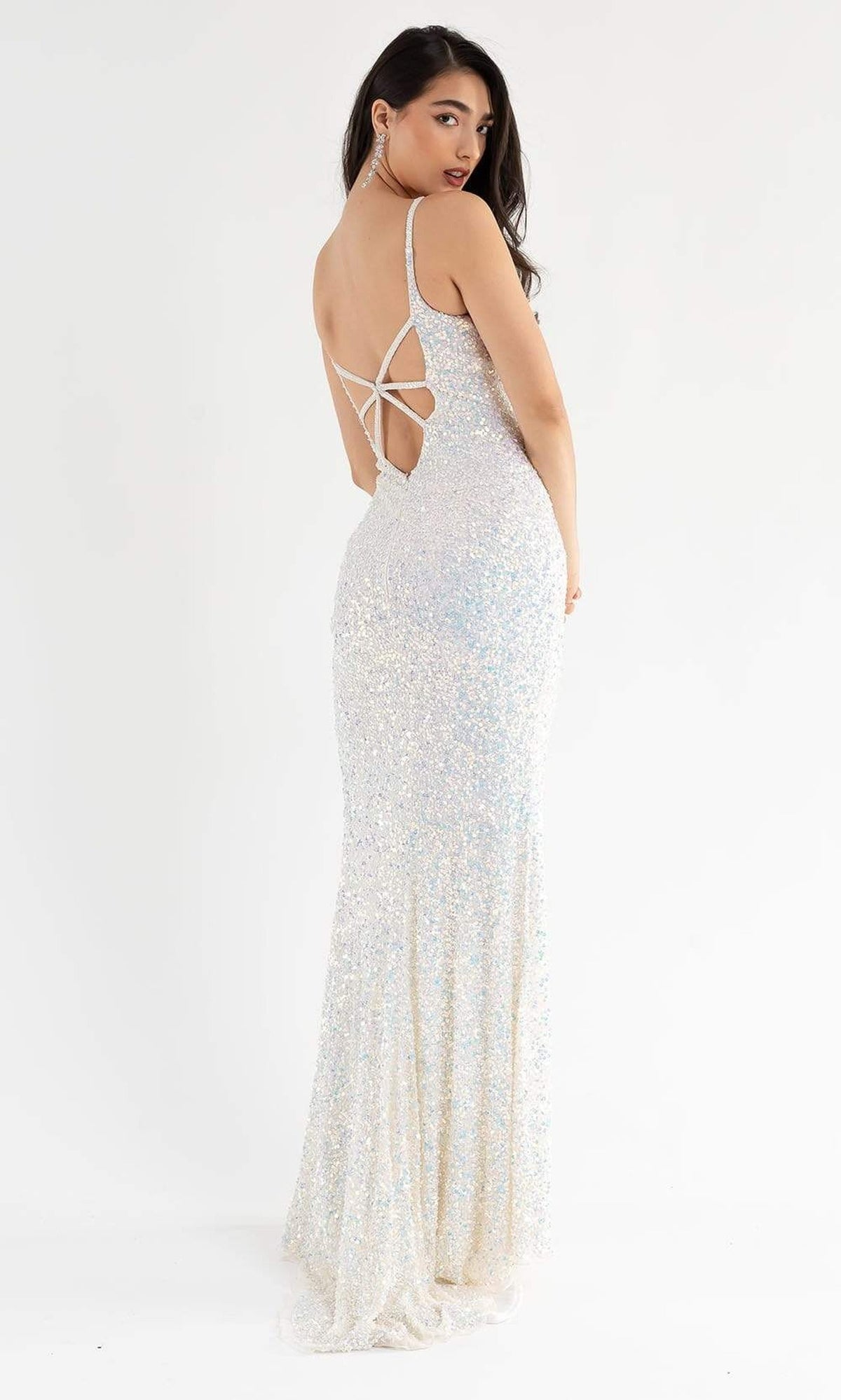Primavera Couture - 3792 Sleeveless Sequin High Slit Dress