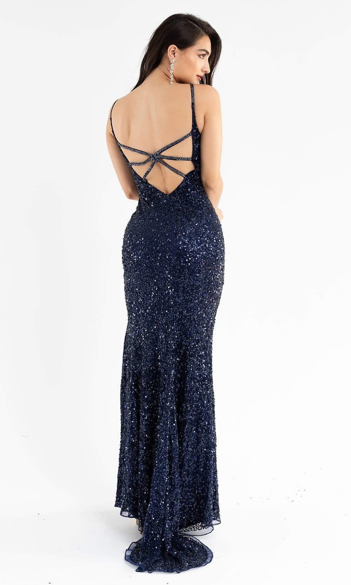 Primavera Couture - 3792 Sleeveless Sequin High Slit Dress