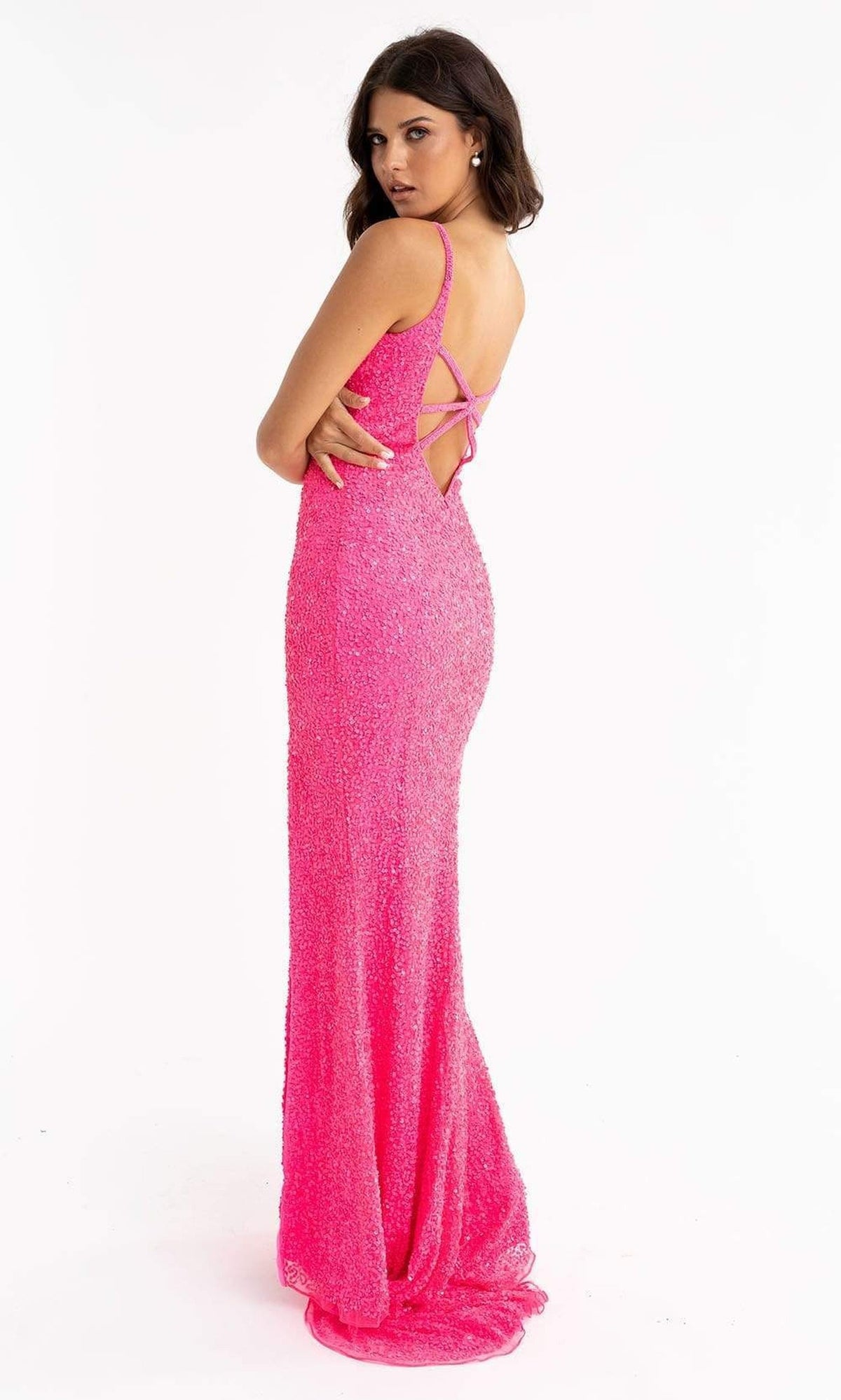 Primavera Couture - 3792 Sleeveless Sequin High Slit Dress