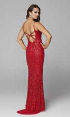 Primavera Couture - 3792 Sleeveless Sequin High Slit Dress