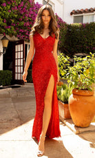 Primavera Couture - 3792 Sleeveless Sequin High Slit Dress