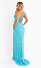 Primavera Couture - 3792 Sleeveless Sequin High Slit Dress