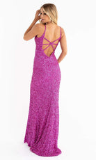 Primavera Couture - 3792 Sleeveless Sequin High Slit Dress - view 8
