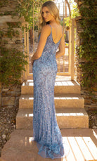 Primavera Couture 3793 - Deep V-Neck Sheath Evening Gown - view 7