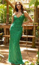 Primavera Couture 3793 - Deep V-Neck Sheath Evening Gown - view 10