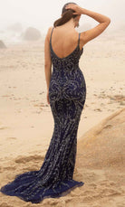 Primavera Couture 3793 - Deep V-Neck Sheath Evening Gown - view 9