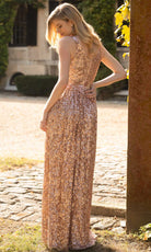 Primavera Couture - 3795 Sequin V-Neck A-Line Gown - view 5