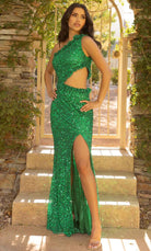 Primavera Couture 3798 - Ruffled Asymmetric Evening Gown