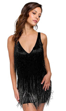 Primavera Couture 3803 - Beaded Fringes Sheath Cocktail Dress - designer cocktail dress at Silhouette Dresses