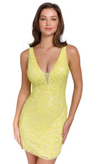 Primavera Couture 3806 - Sequined Backless Cocktail Dress