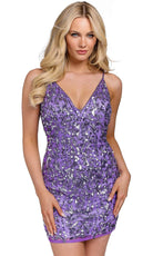 Primavera Couture 3813 - Deep V-Neck Backless Cocktail Dress - designer homecoming dress at Silhouette Dresses