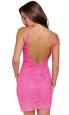 Primavera Couture 3813 - Deep V-Neck Backless Cocktail Dress - view 9